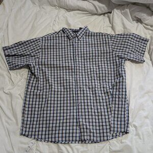 Britches Blue yellow White Plaid Short Sleeve Button Shirt Men Size 2XL 2X Large